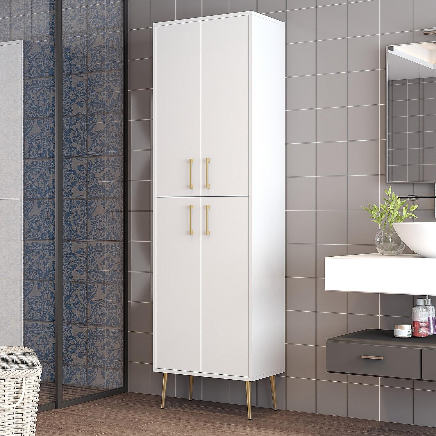 Benta Cabinet White with golden details 0