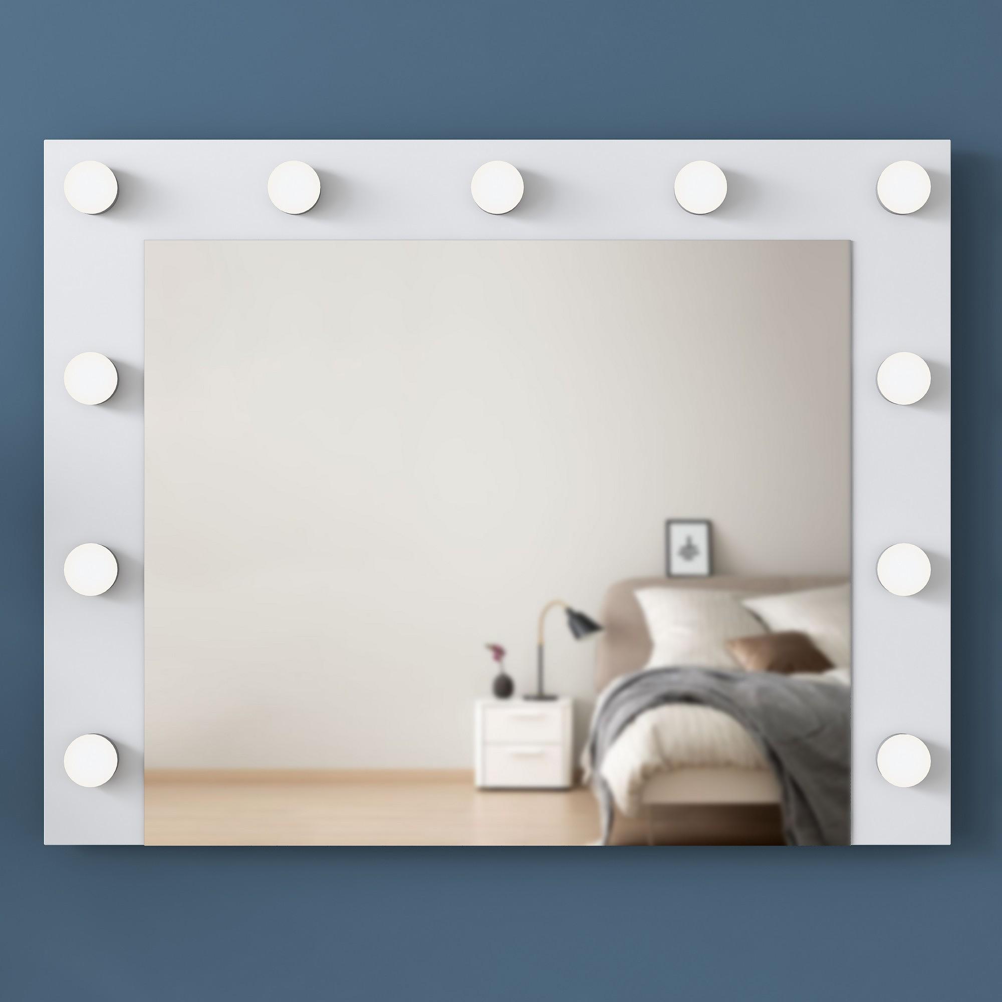 Dressing table with mirror and drawers White 7