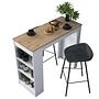 Bar table walnut brown white 2