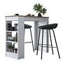 Bar table walnut brown white 4