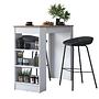 Bar table walnut brown white 3