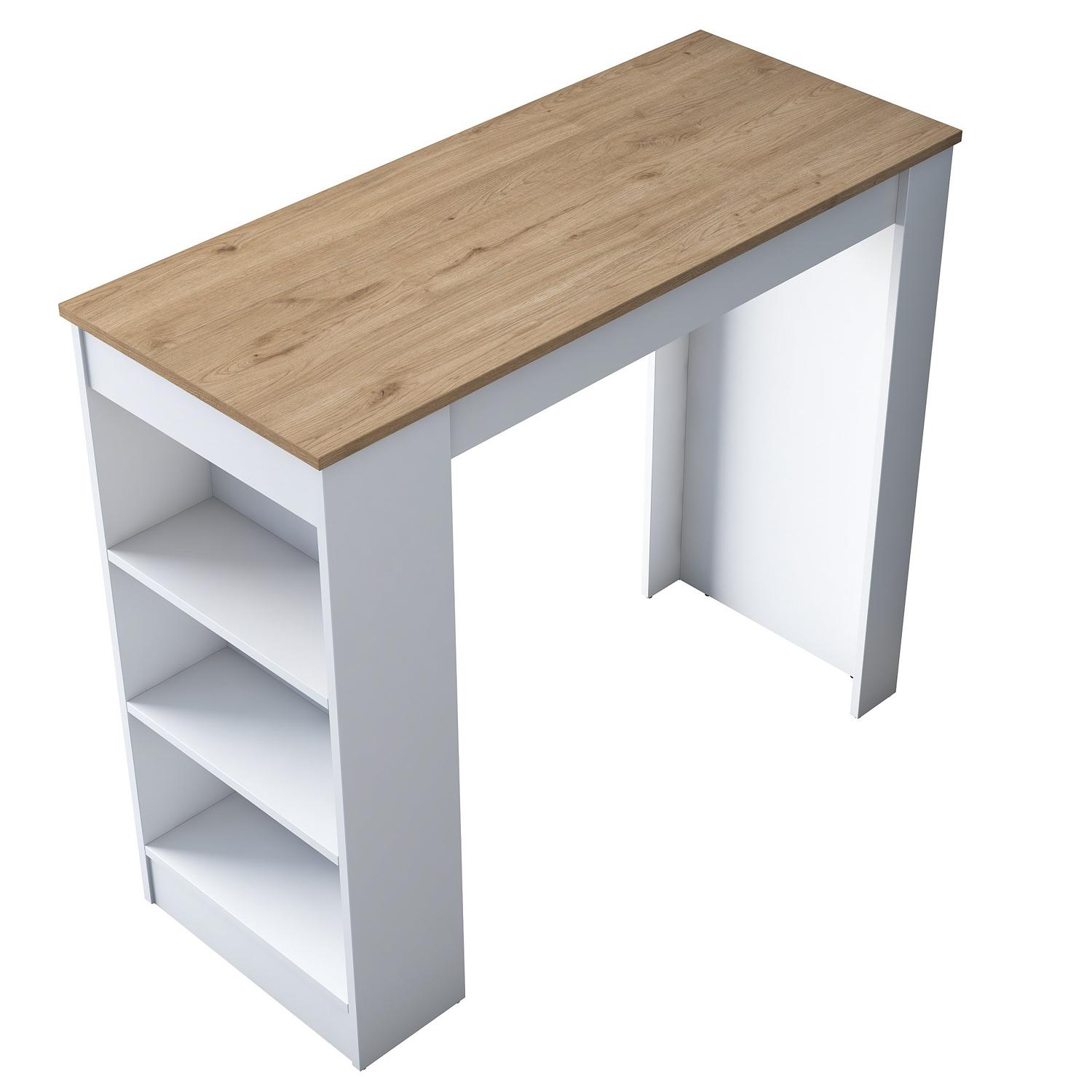 Bar table walnut brown white 5