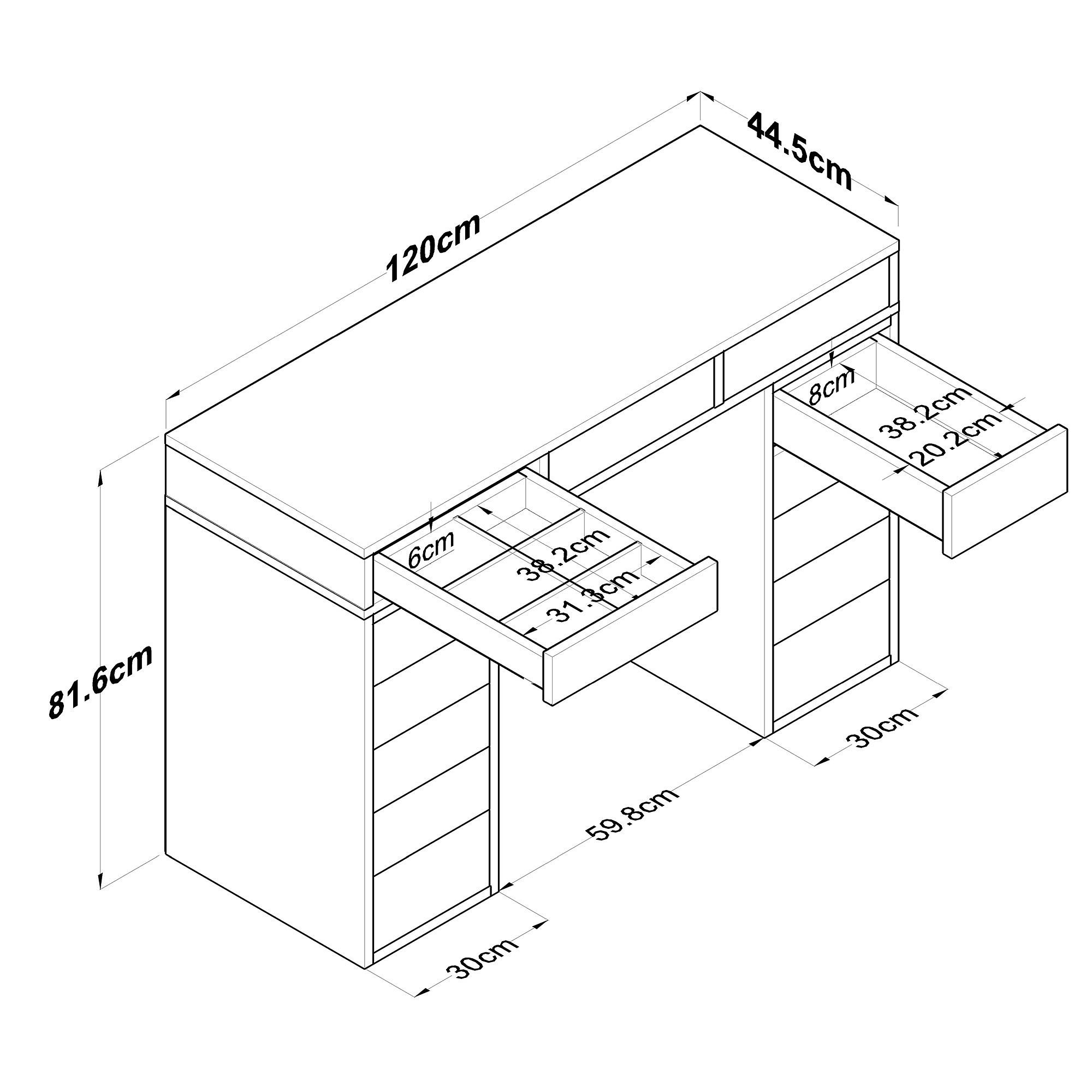 Dressing table with drawers White 8