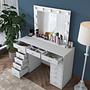 Dressing table with mirror and drawers White 0