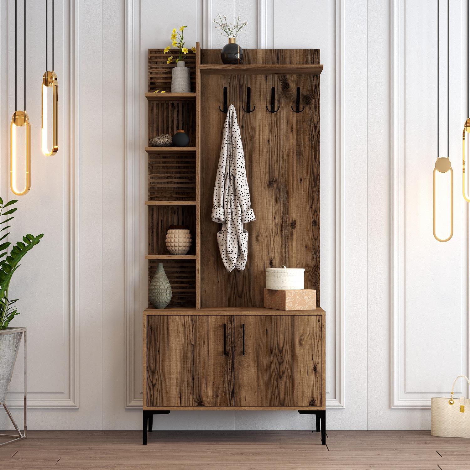 Vienna Wardrobe Walnut Brown 90cm x 200cm 0