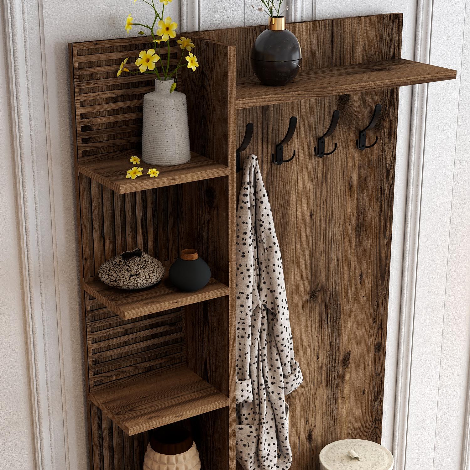 Vienna Wardrobe Walnut Brown 90cm x 200cm 3