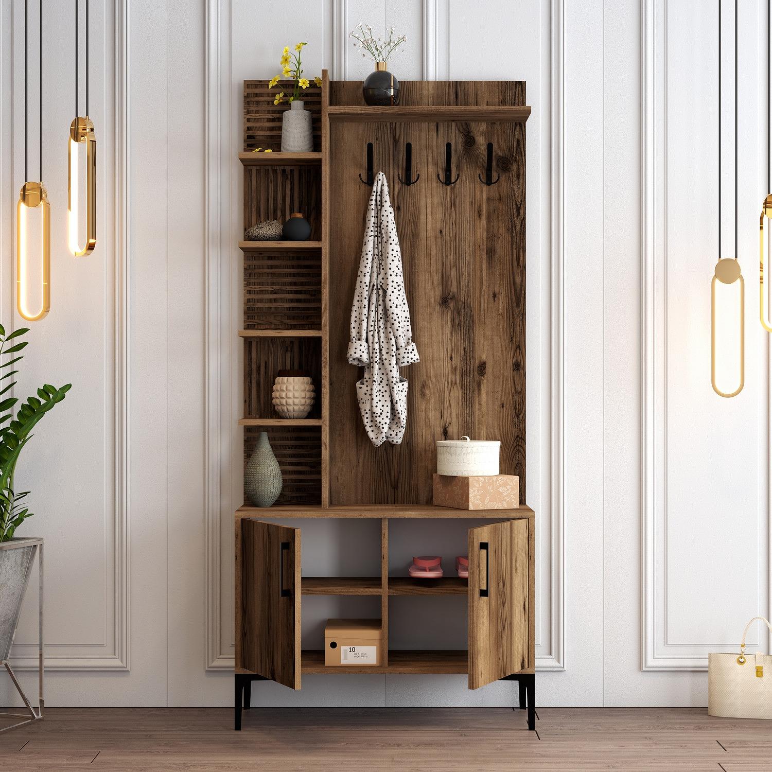 Vienna Wardrobe Walnut Brown 90cm x 200cm 2