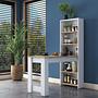 Kitchen table with shelf walnut brown white 1