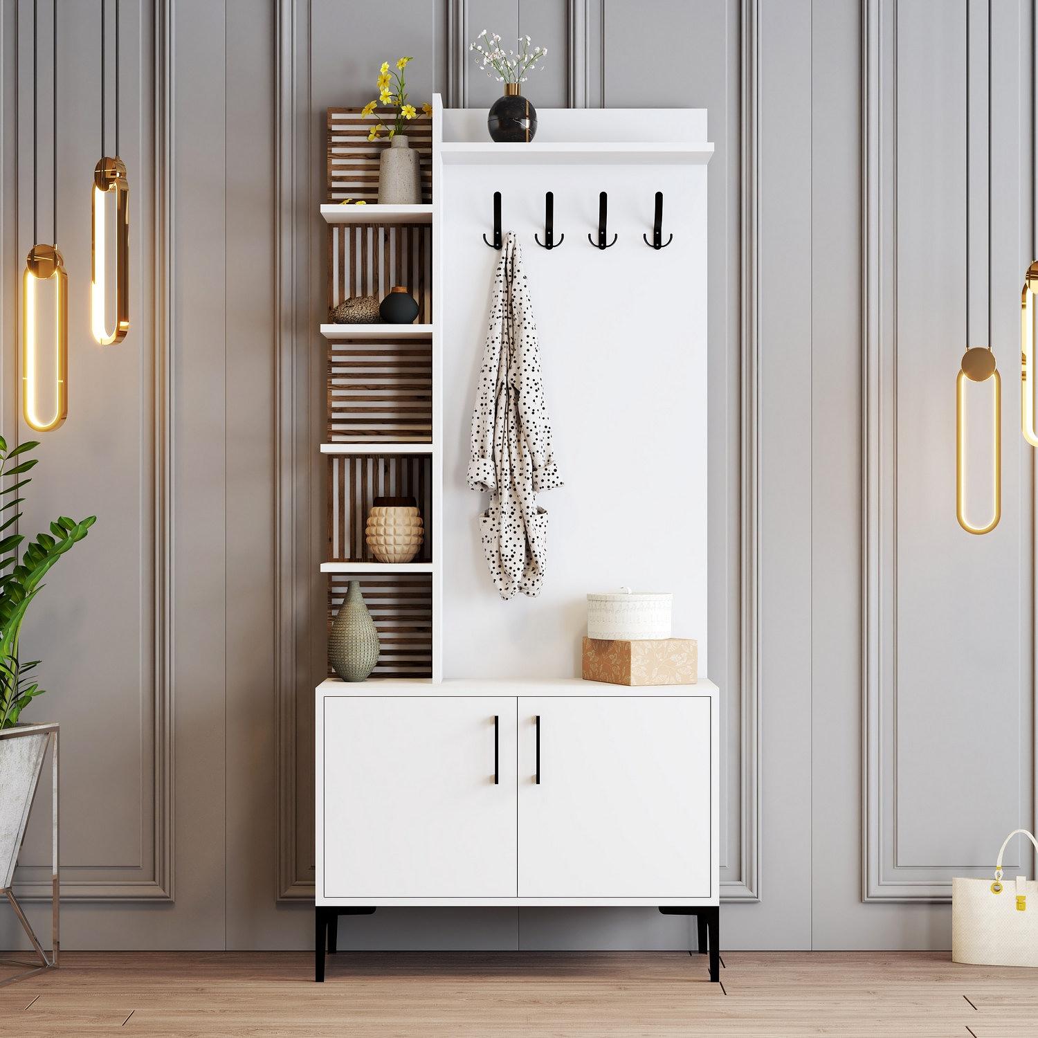 Vienna Wardrobe White with black details 90cm x 200cm 0