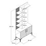 Vienna Wardrobe White with black details 90cm x 200cm 5