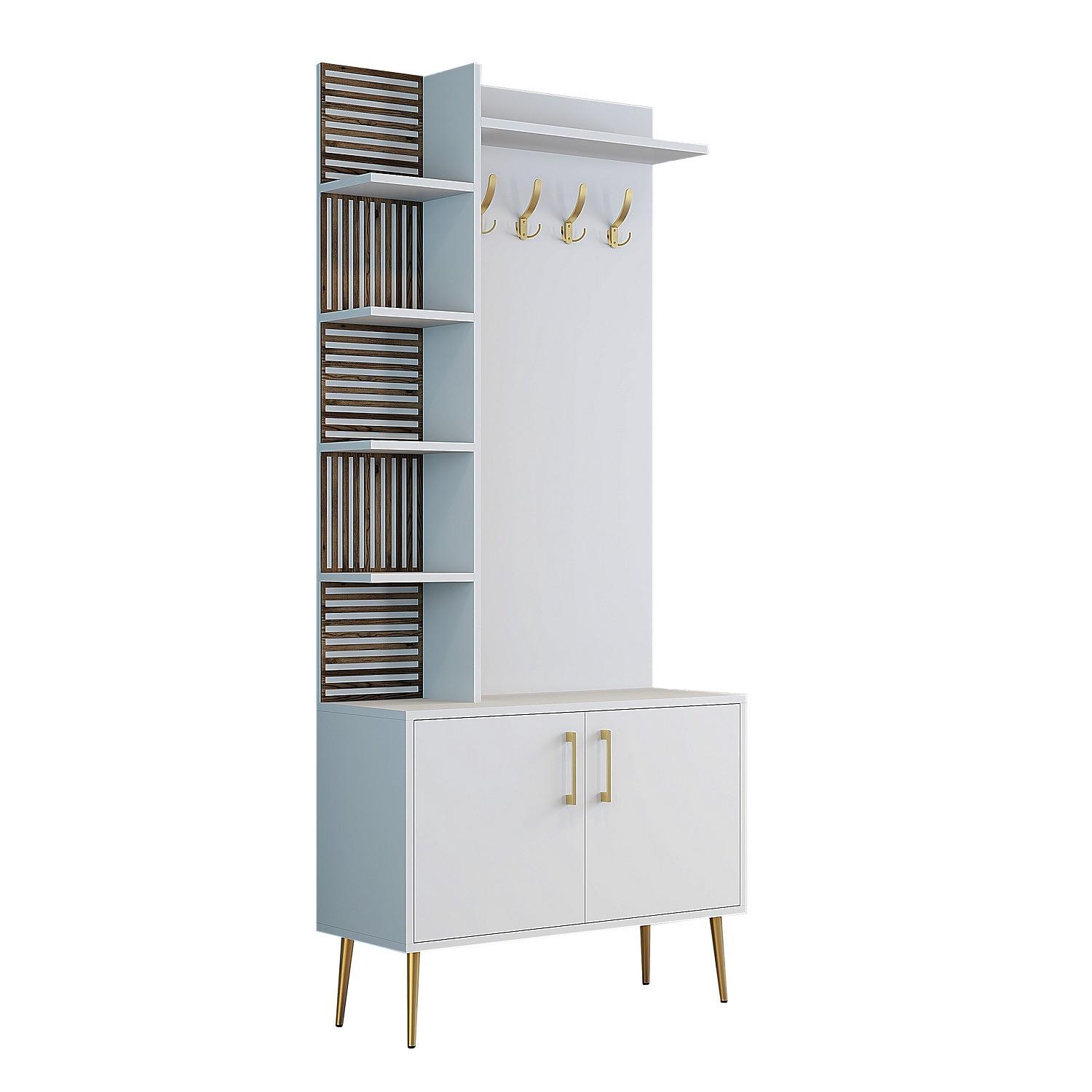 Vienna Wardrobe White with golden details 90cm x 200cm 4