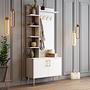 Vienna Wardrobe White with golden details 90cm x 200cm 2