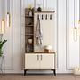 Vienna Wardrobe Walnut Brown Cream 90cm x 200cm 0