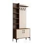 Vienna Wardrobe Walnut Brown Cream 90cm x 200cm 4