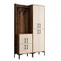 Ana Wardrobe Walnut Brown Cream 120cm x 200cm 4