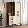 Ana Wardrobe Walnut Brown Cream 120cm x 200cm 1