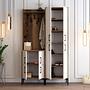 Ana Wardrobe Walnut Brown White 120cm x 200cm 2