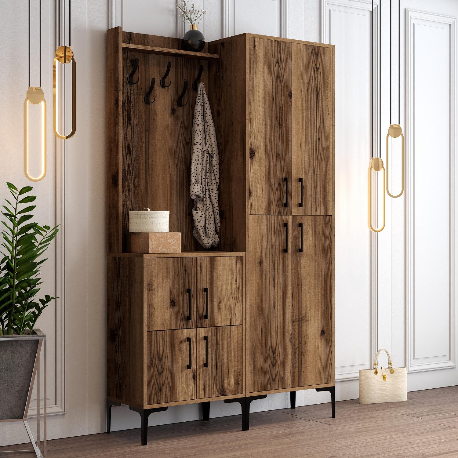 Ana Wardrobe Walnut Brown 120cm x 200cm 1