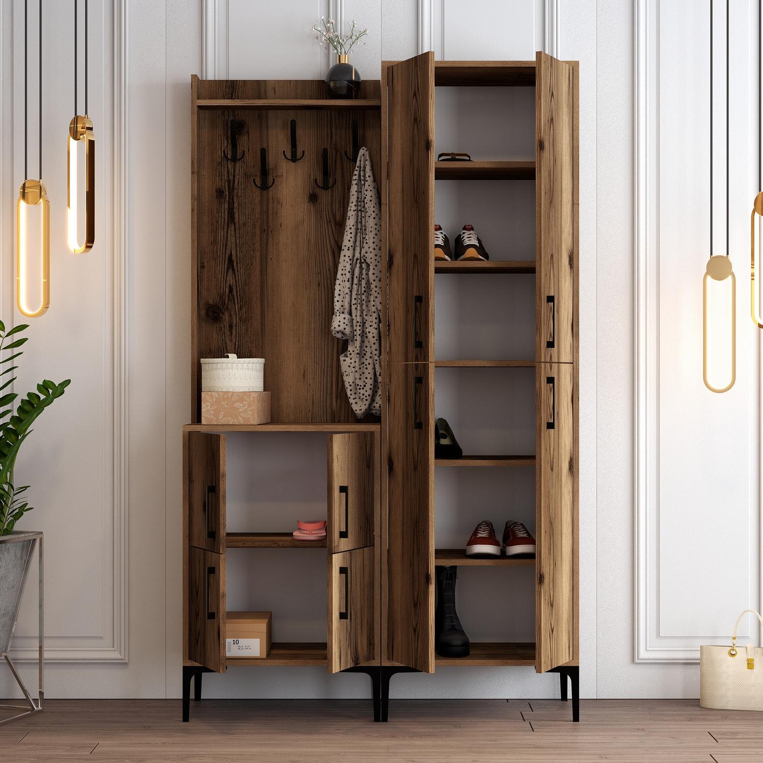 Ana Wardrobe Walnut Brown 120cm x 200cm 2