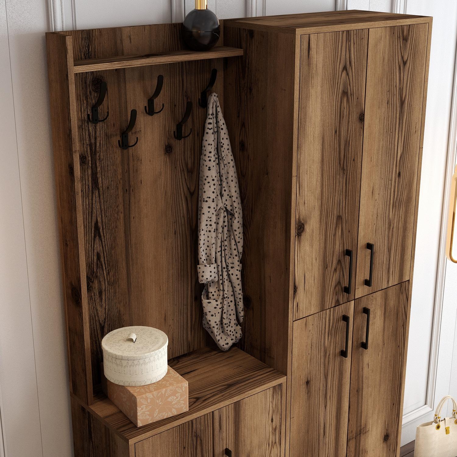 Ana Wardrobe Walnut Brown 120cm x 200cm 3