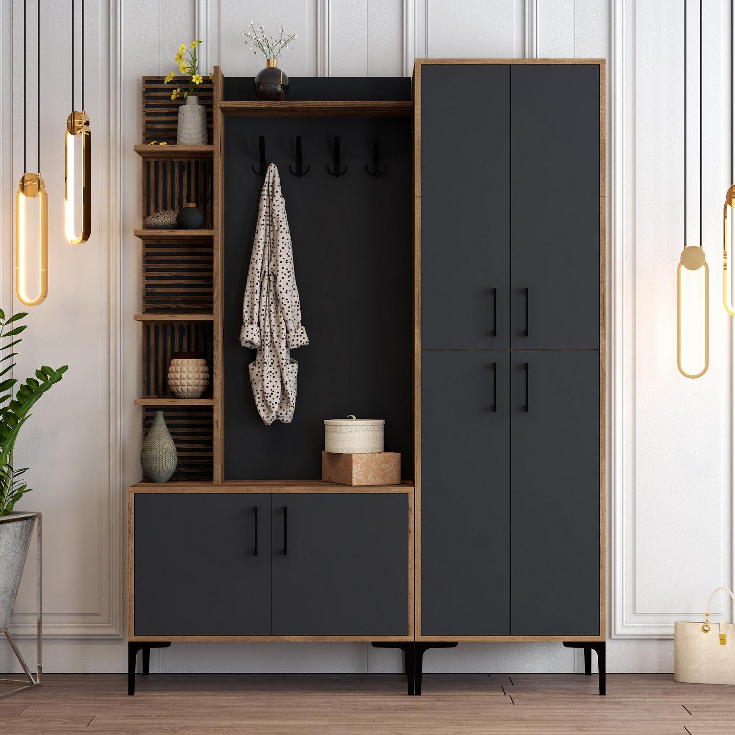Extend Wardrobe Walnut Brown Anthracite 150cm x 200cm 0