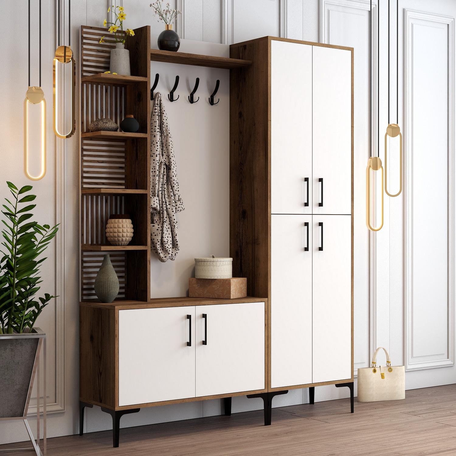 Extend Wardrobe Walnut Brown White 150cm x 200cm 2