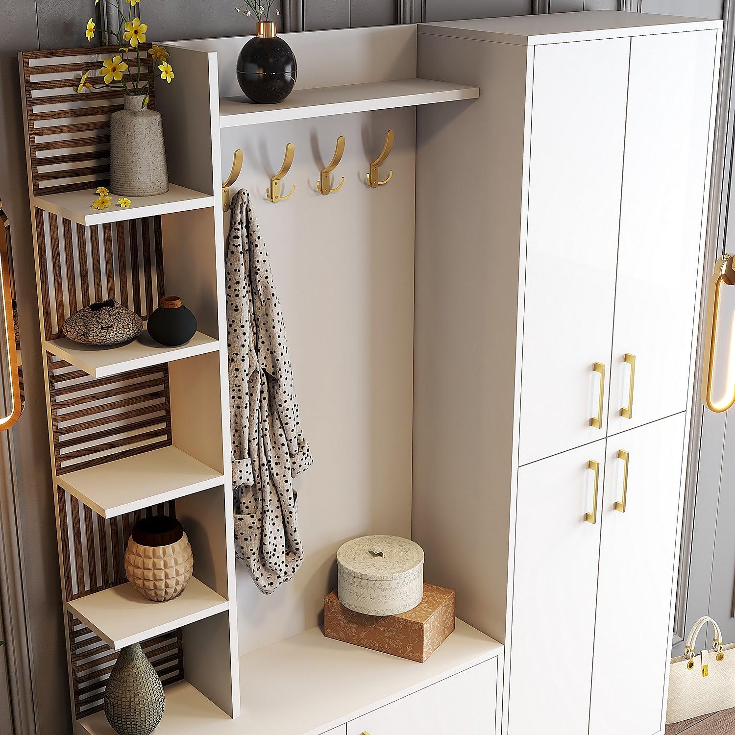 Extend Wardrobe White Golden Details 150cm x 200cm 3