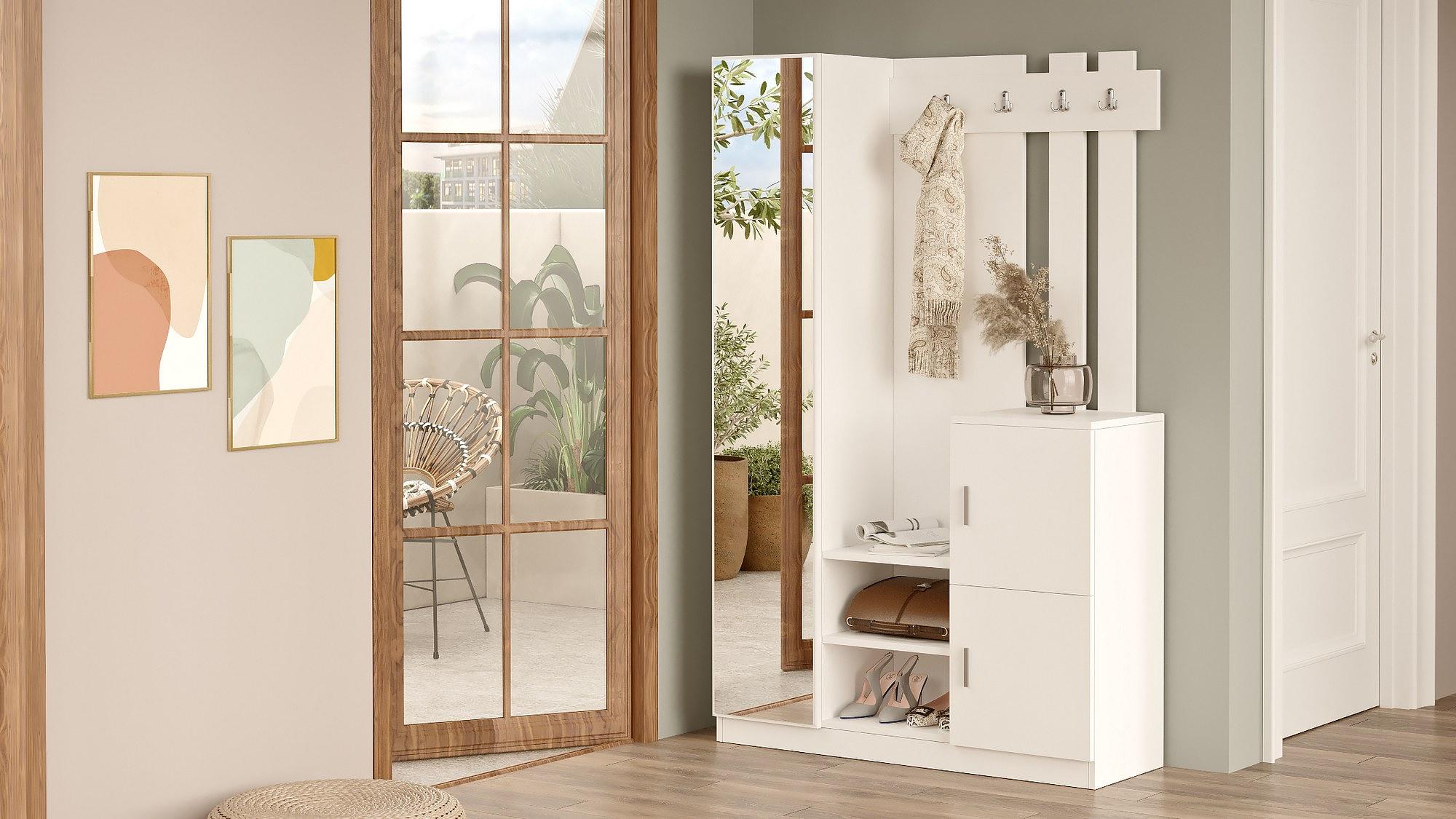 Orga Wardrobe White 113.6cm x 180cm 2