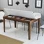 Milan Tavolo da pranzo Marrone noce Bianco 145cm x 75cm 2