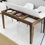 Milan Dining Table Walnut Brown White 145cm x 75cm 3