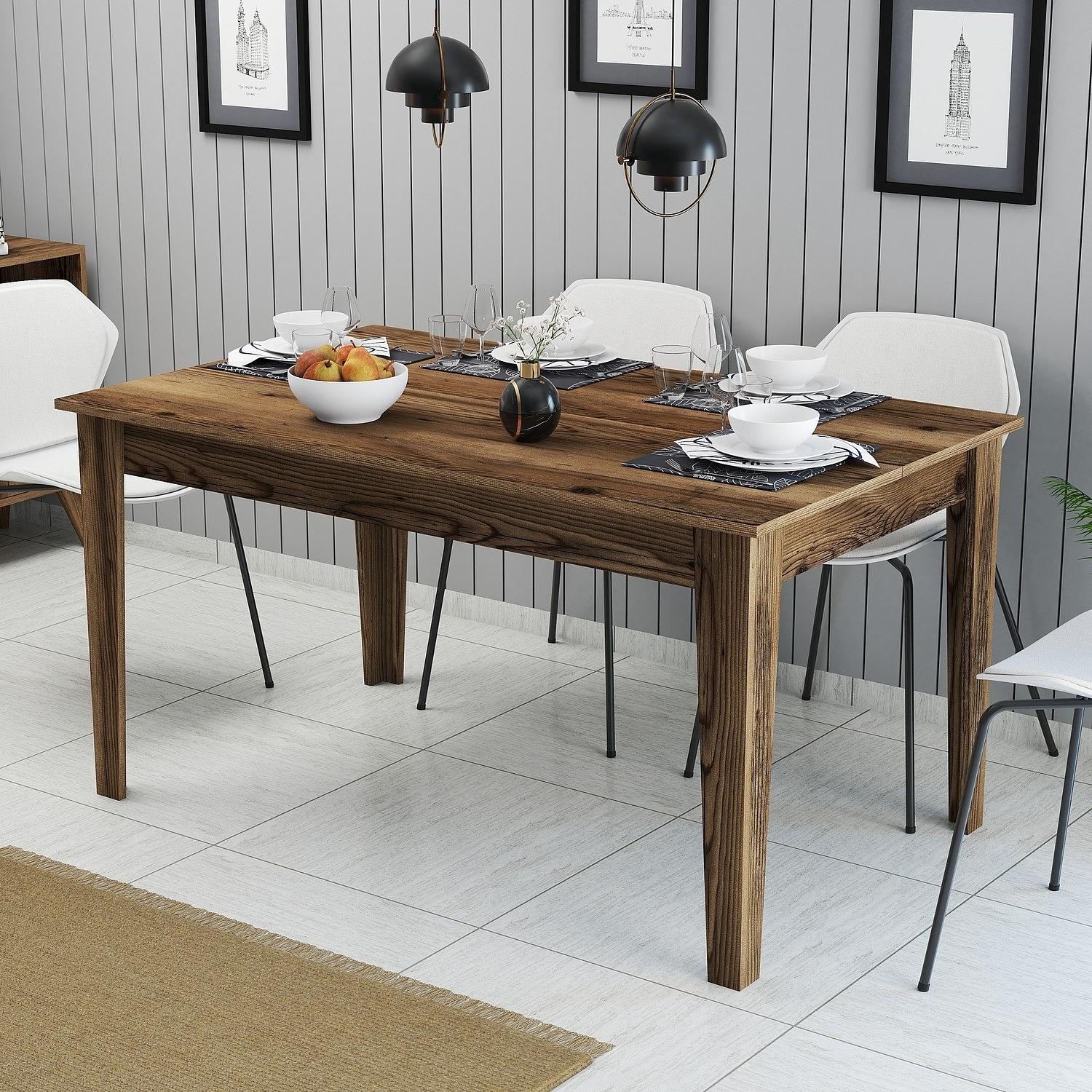Milan Dining Table Walnut Brown 145cm x 75cm 0