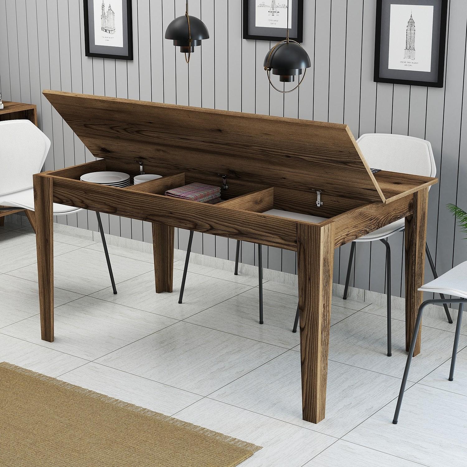 Milan Dining Table Walnut Brown 145cm x 75cm 2