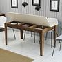Milan Dining Table Walnut Brown Cream 145cm x 75cm 2