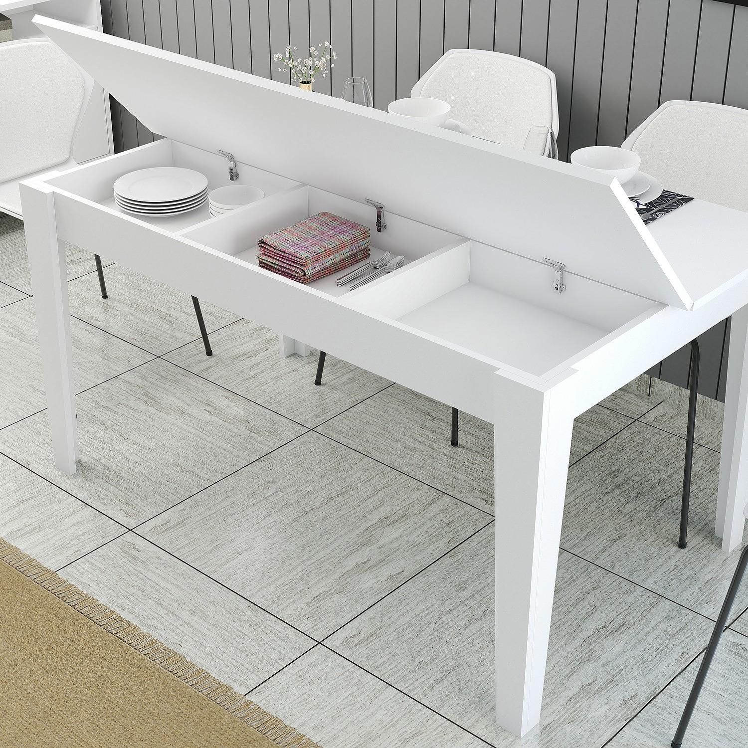 Tavolo da pranzo Milan bianco 145cm x 75cm 3