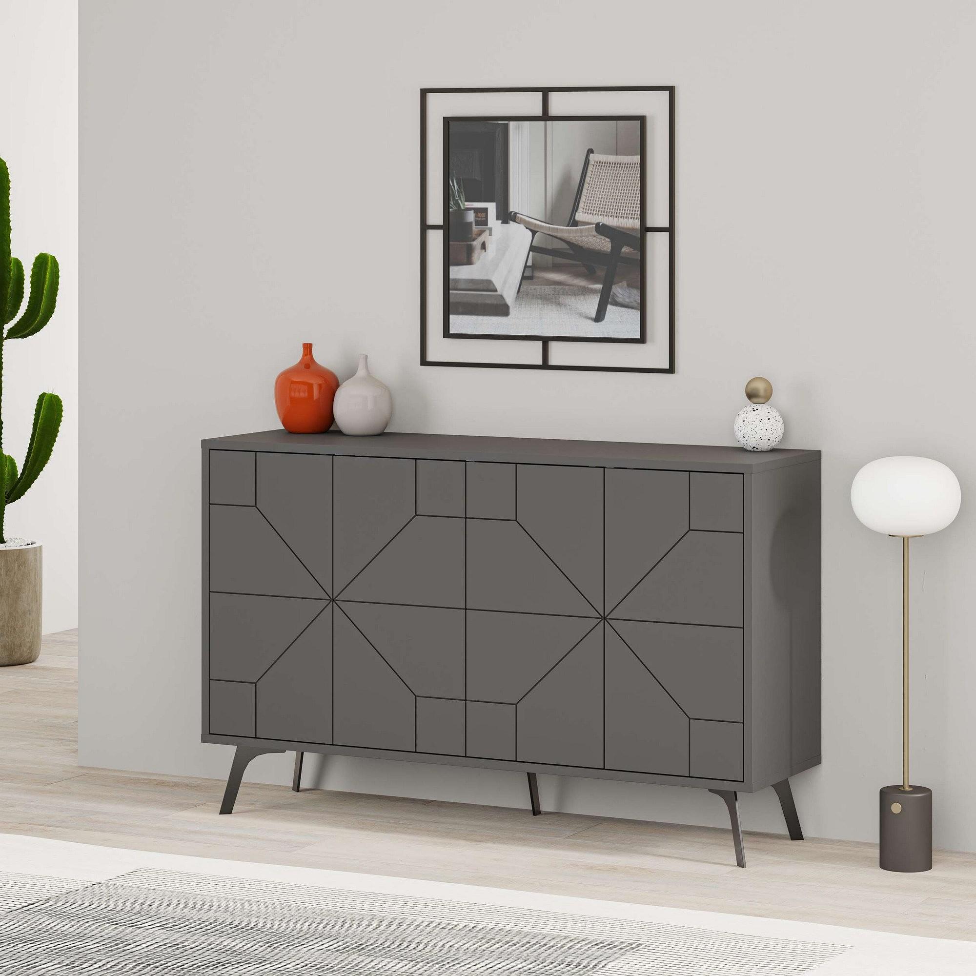 Dune chest of drawers anthracite 123cm x 62.4cm 0
