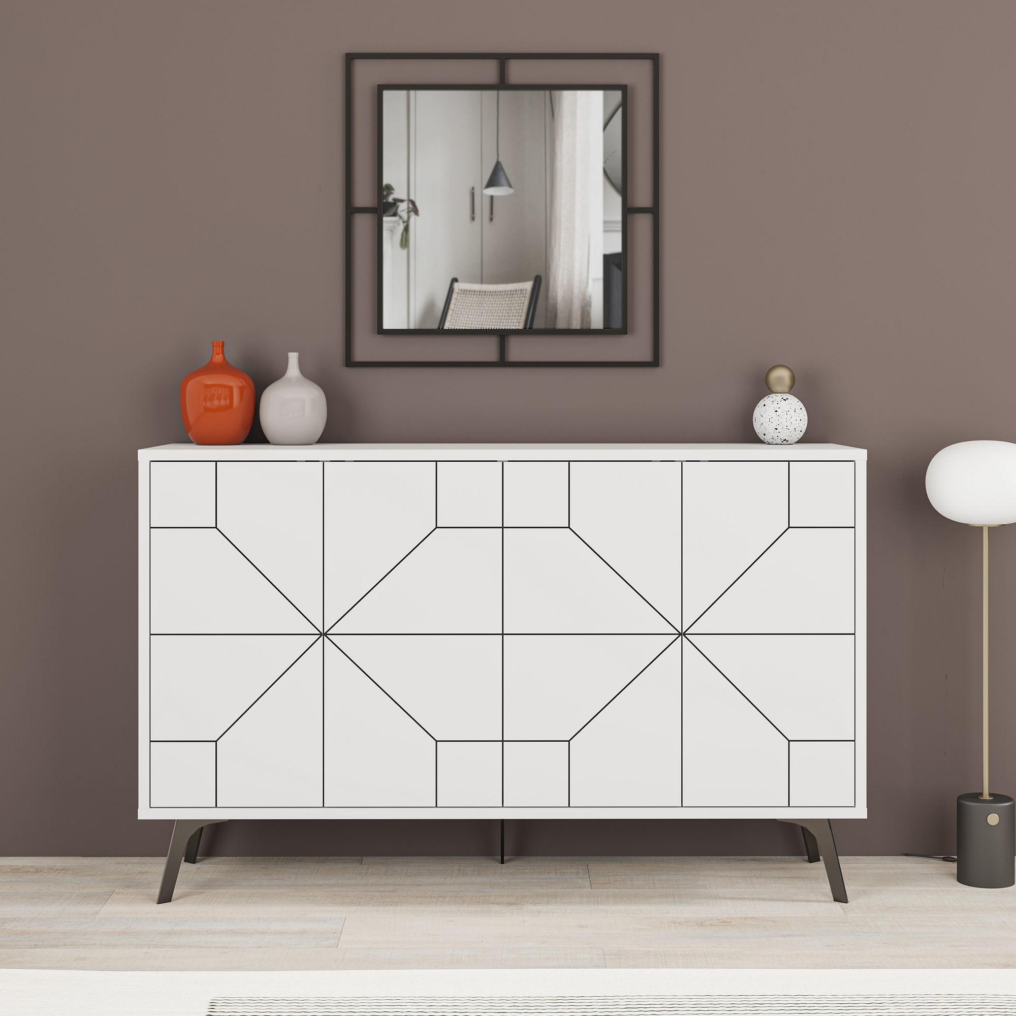 Dune White Chest of Drawers 123cm x 62.4cm 2