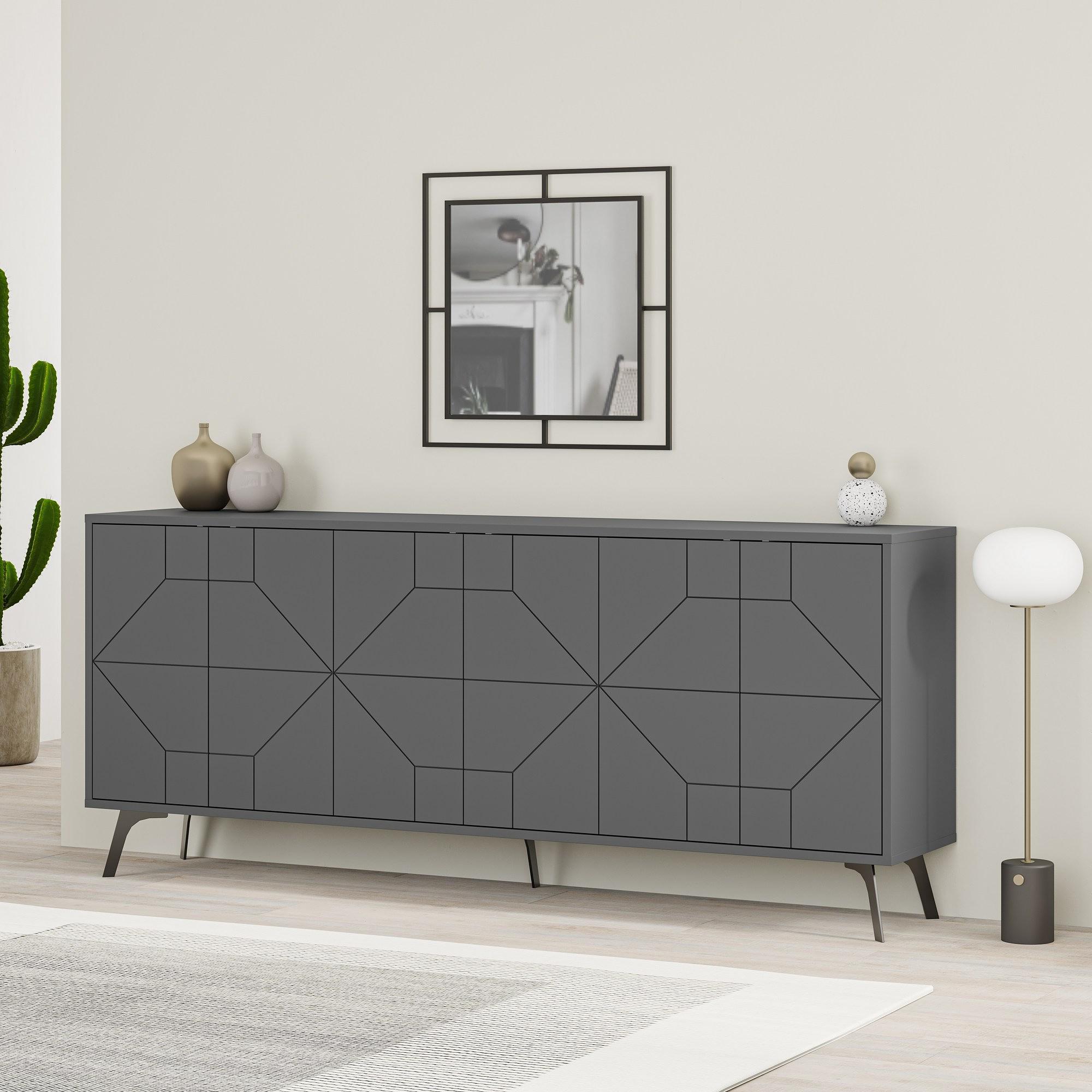 Dune Chest of Drawers Anthracite 183.8cm x 77.4cm 0