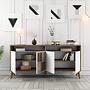 Milan Sideboard Walnut Brown White 160cm 3