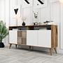 Milan Sideboard Walnut Brown White 160cm 1