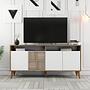 Milan Sideboard Walnut Brown White 160cm 4