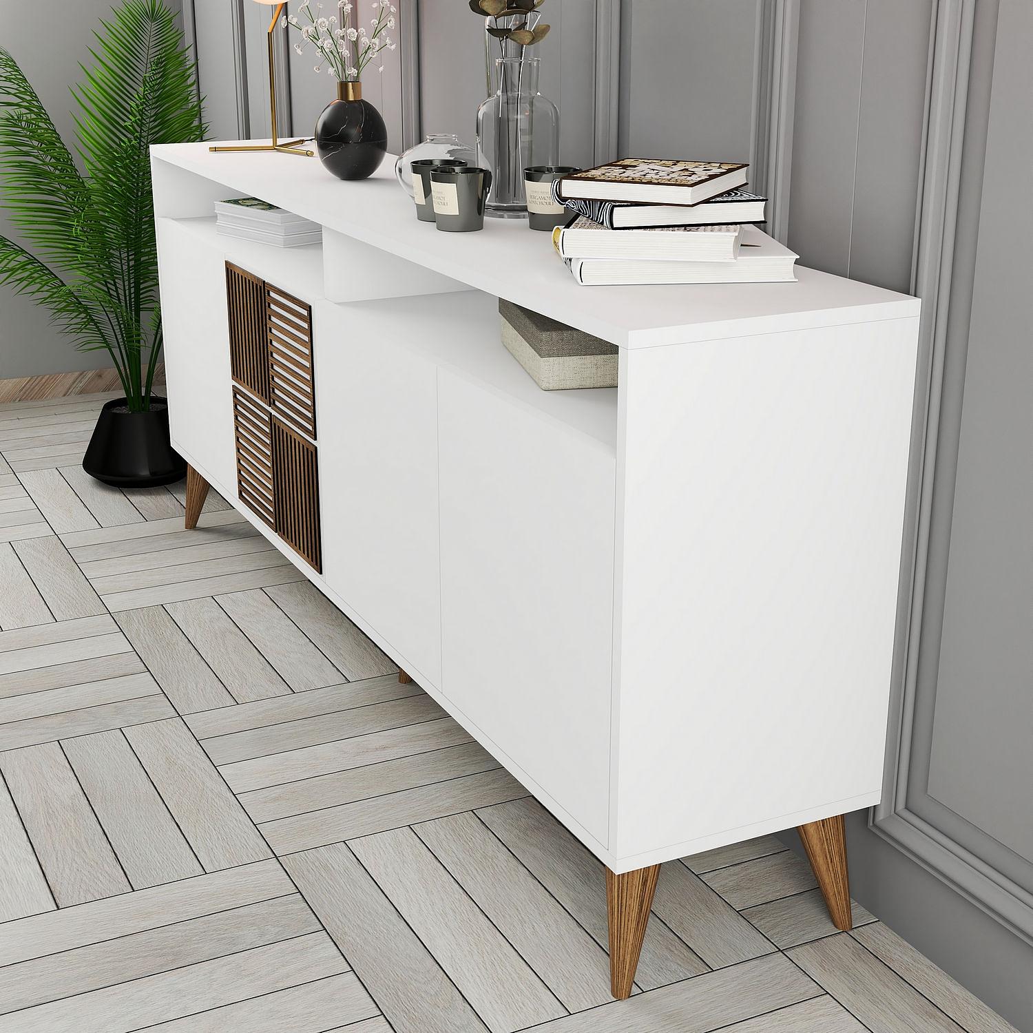 Milan Sideboard White 180cm 3