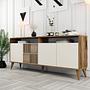 Milan Sideboard Walnut Brown Cream 180cm 1
