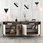 Milan Sideboard Walnut Brown Cream 180cm 2