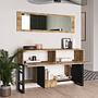 Consolle con scaffale marrone 4