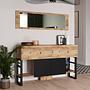 Consolle con scaffale marrone 0
