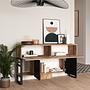 Console table with shelf brown 3