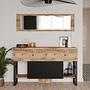 Console table with shelf brown 2