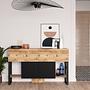 Console table with shelf brown 1
