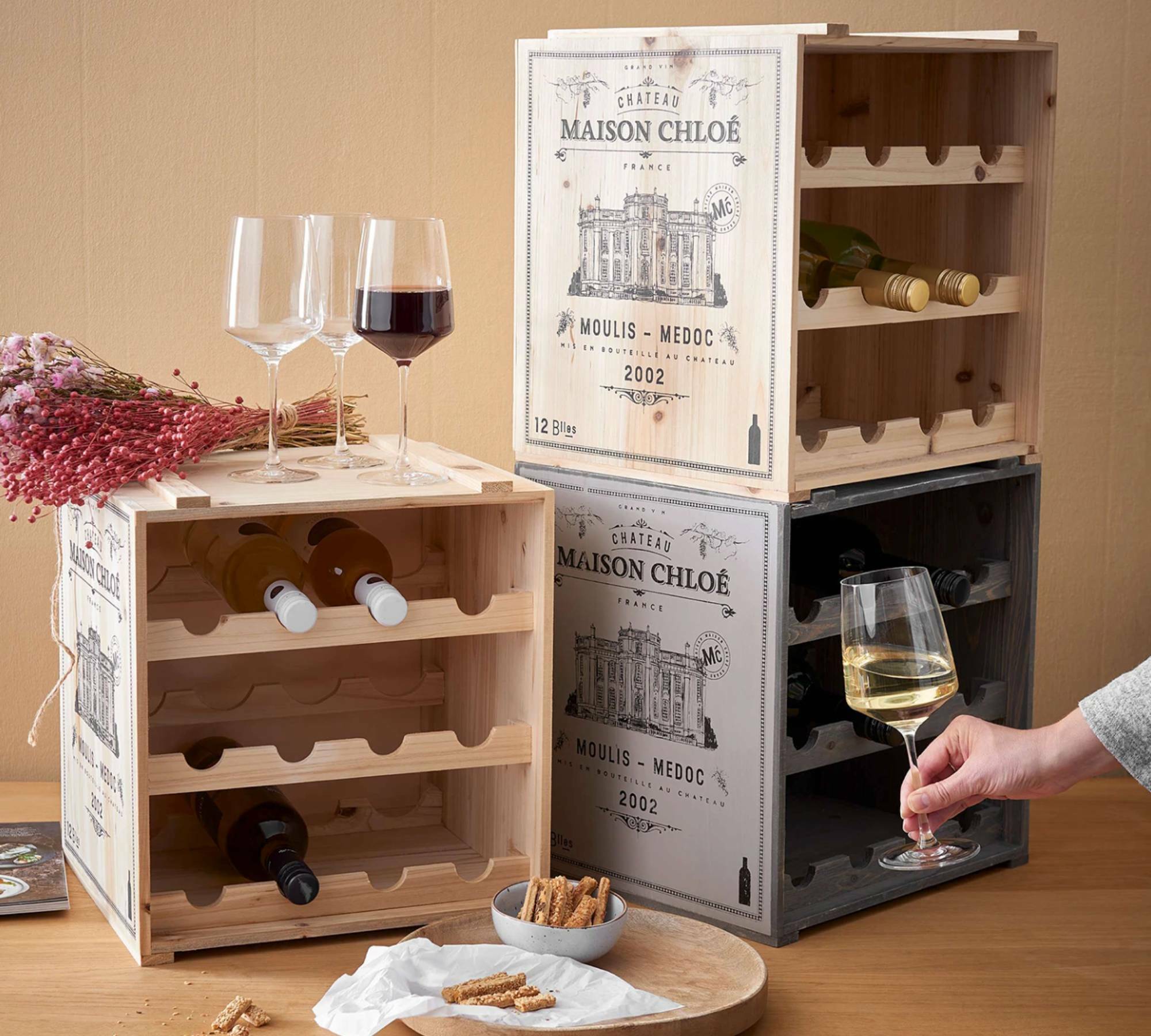 Weinregal Tannenholz 6