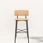 Marlen Stool Faux Leather Metal Beige 1